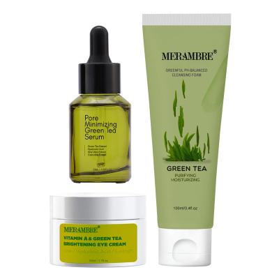 China OEM/ODM Whitening Customized Serum Organic Cleanser Cream Private Label Green Tea Extract Cosmetic Face Kit for sale