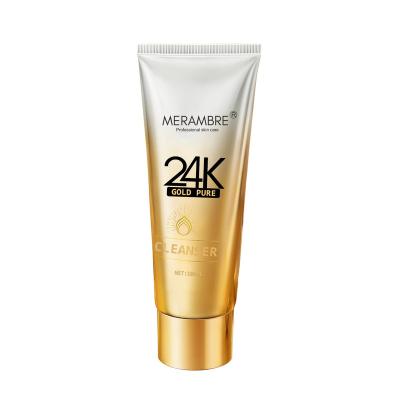 China Acne Treatment Private Label OEM Amino Acid Face Wash Facewash 24k Gold Deep Cleansing Facial Cleanser for sale