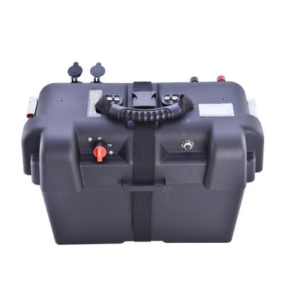 China Portable Marine USB Voltmeter Group 27 Plastic Waterproof 12V Battery Box for sale