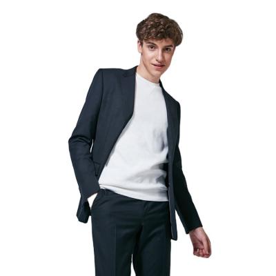 China High Quality Custom Made Breathable Coat Breathable Casual Black Breeches Polyester Wool Men Boy Fashion Suit Two-Piece Set for sale