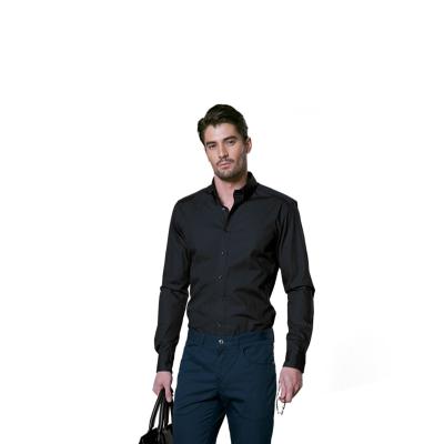 China Classic Style Breathable Hot Selling Casual Long Sleeve Fitted Black Business Shirt For Men for sale