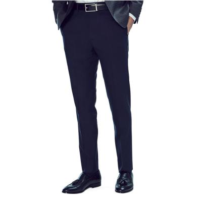 China Breathable High Quality Business Premium 100% Wool Fabrics Pockets Slim Fit Zip Trousers Suit Pants for Men for sale