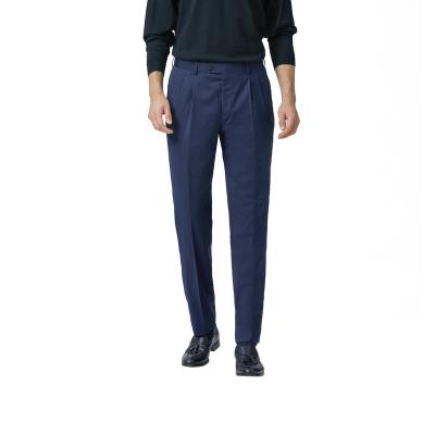 China Latest Design Stylish Office Navy Blue Casual Suit Breathable Pants Trousers For Men for sale