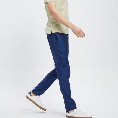 China Good Quality Breathable Blue Pants Loose Fit Business Dress Casual Trousers For Men for sale