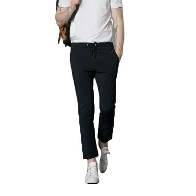 China Breathable High Quality Black Business Comfortable Pants Draw String Casual Men's Trousers for sale