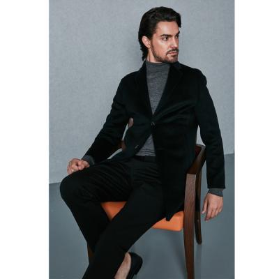 China Factory direct sales viable fashion men's high quality 100% V-neck black wool winter coats for men for sale