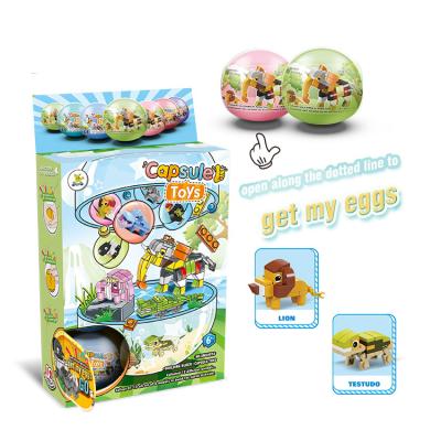 China DIY TOY Gashapon Factory Customized Egg Shell Toy Mini Assembled Animal Building Blocks 12 for sale