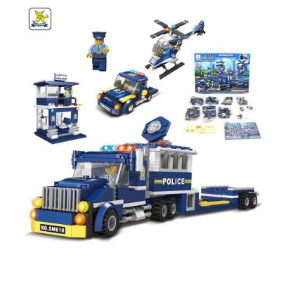 China DIY TOY City Police Station Car building block for the city COUP Team Truck House Blocks Diy Toy For Boys Children for sale