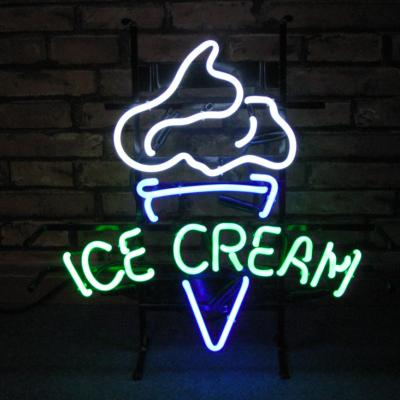 China Chinese Buildings Custom Electric Ice Cream Decor Logo Neon Flex Light Letters Led Custom Glass Neon Sign for sale