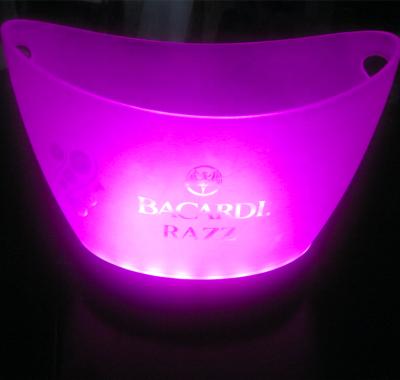 China Bacardi Sustainable Pink Color Boat Shape Boat Shape Led Ice Bucket for sale