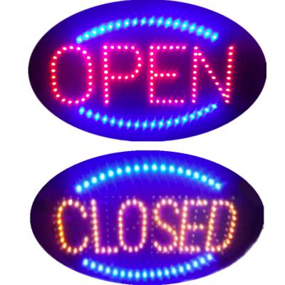 China Buildings Custom Design Flashing Super Bright Oval Shape LED Open And Closed Sign Out Of Mold LED Signs LED Bulbs Advertising BEY-L-015 20 for sale