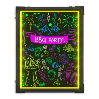 China High Bright Neon Effect Imported Acrylic Board Led Writing Board With Certificates Rectangle for sale