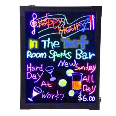 China Modes Flashing Neon Effect Illuminated LED Message Writing Board Rectangle for sale