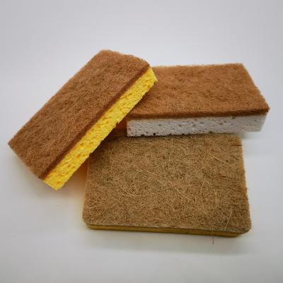 China Pure Natural Porcelain Factory Wholesale Kitchen Cleaning 100% Biodegradable Abrasive Sponge Scouring Pad for sale