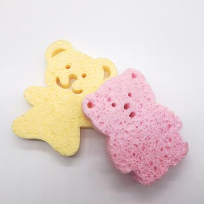 China All Natural Small Bear Shape Cleaning Sponge Washing Dish Sponge Cute Cellulose Sponge Cloth Kitchen Cleaning for sale