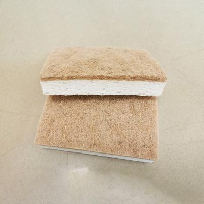 China New Design Kitchen Cleaning Scouring Sustainable Protection Coconut Wood Pulp Sponge Silk Filter for sale