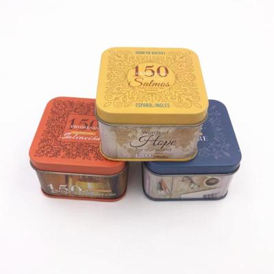 China Small Recyclable Square Tin Metal Box for sale