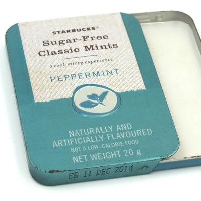 China Mints Rectangle Peppermint Candy Slidable Tin Can With Slid Lid for sale