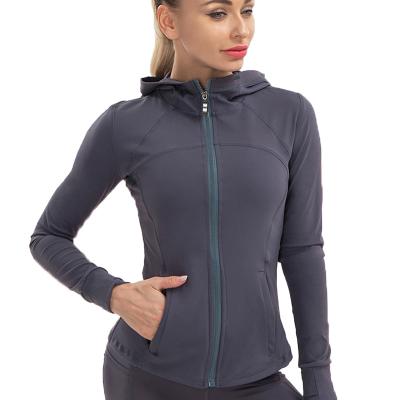 China Breathable Custom Long Sleeve Gym Track Jacket Women Tight Fitness Running Zipper Maker Sports Jacket for sale