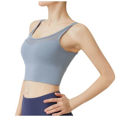 China Breathable Mesh Fashionable Stockings Sports Bra High Impact Ladies Knit Yoga Bra for sale