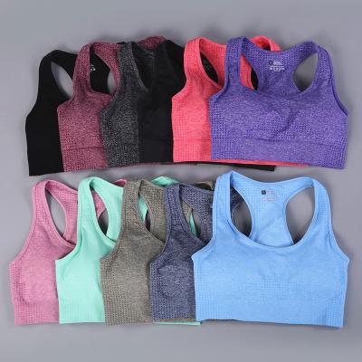 China Breathable High Impact Sports Yoga Vest Seamless Top Gym Wear Yoga Vest Full Bra Fitness Women Active Sports Sports Bra for sale