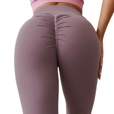 China Breathable Women High Waist Gaiters Push Butt Elastic Lift Pants crack! crack! soft compression fitness yoga leggings for sale