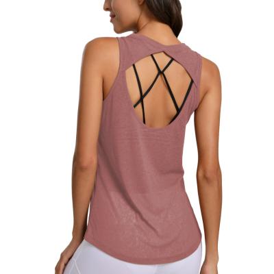 China Breathable Women Relieve Muscle Fitness Yoga Strappy Quick Dry Tank Tops for sale