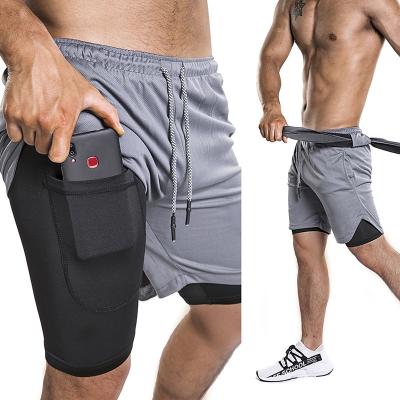 China Hot Sale Inventory Professional Outdoor Polyester Active Elastic Men's Gym Breathable Sports Shorts for sale