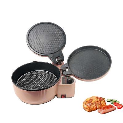 China Large Non-stick Surface New Original 3in1 Non-Stick Electric Grill Smokeless Frying Pan Electric Deep Frying Pan Suitable For Pizza Steak for sale