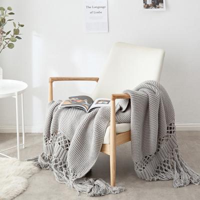 China New Design Handmade Knitted Blanket Home Sofa Bed Chair Soft Blanket Anti-static Knitted Comfortable Home Decoration Throw Blanket for sale