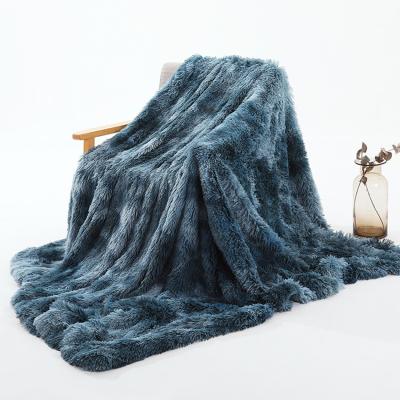 China Anti-static Long Fur Blanket Warm Sale Super Soft Lightweight Throw Blanket Chair Sofa Bed Blankets 130*160cm for sale