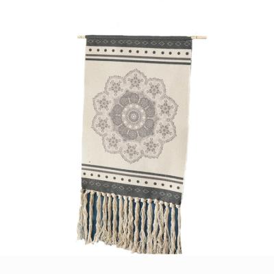 China Simple Bohemian Handmade Jacquard Woven Tassel Tapestry Macrame Wall Hanging Tapestries Art Decoration Wall Tapestry 50*70CM for sale