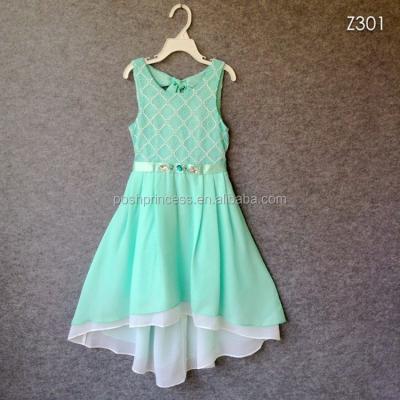 China Washable green dresses for kids, dresses for girls 11 years old for sale