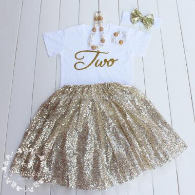 China 100% Polyester Little Girls Birthday Tutu Set Kid Clothes for sale