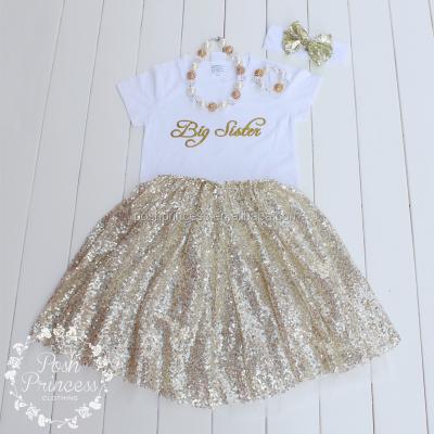 China New Arrival Polyester/Cotton Shirt And Cotton Tutu Set Kid Clothes for sale