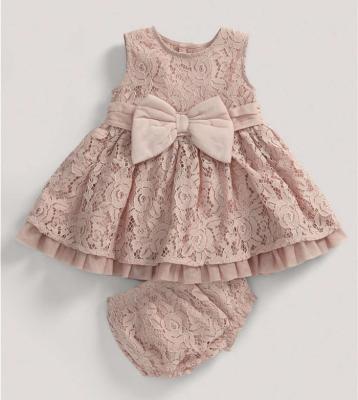 China Breathable Champagne Lace Baby Dress for sale