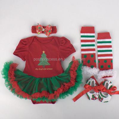 China Baby First Breathable Organic Christmas Cotton Newborn Christmas Outfits for sale