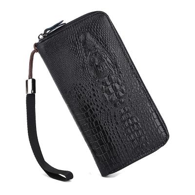 China Fashion business money anti-theft male clips crocodile credit card holder pattern main men's PU leather wallet for sale