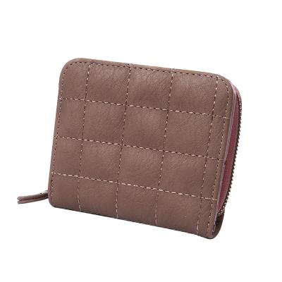 China Small Zipper Card Holder Clutch Wallet Waterproof Women's Leather Change Purse for sale