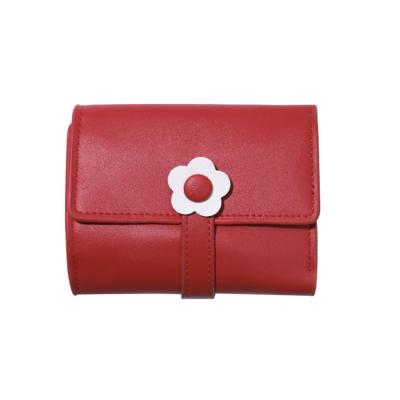 China Fashionable New Design PU Leather Short Wallet Waterproof For Girl Multifunctional Short Purse Wallet For Lady for sale