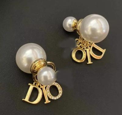 China Modern Design Religious Famous Freshwater CD Brands Jewelry Dropshipping Gold Pearl Earrings 2022 For Women for sale