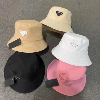 China COMMON Brand Logo Fisherman Hats High Quality Luxury Designer Famous Prad Bucket Hat For Women for sale