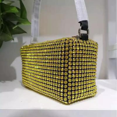 China Brand New Handmade Canvas Professional Production Crystal Evening Bag Diamond Mobile Phone Bag Pretty For Wedding/Banquet/Party for sale