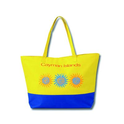 China Polyester Summer Beach Bag With Zipper And Pockets Custom Service Available for sale