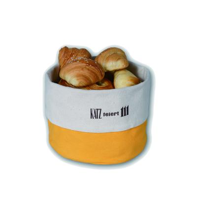 China Promotional Round Food Storage Baskets Natural Canvas Material Made for sale