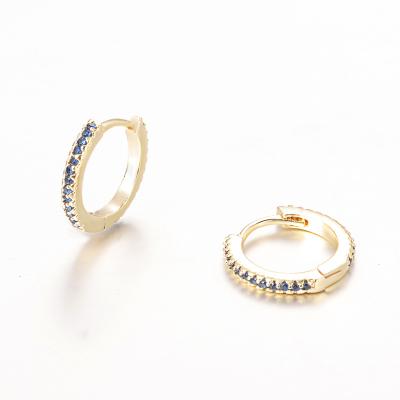 China New CLASSIC Classic Circle Hoop Earrings Women Birthday Gift CZ Diamond Micropaved Huggie Earrings Design 18K Gold Plating Zircon for sale