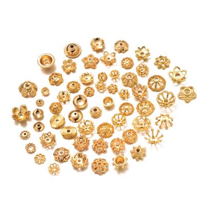 China Fashionable High Quality Brass Flower Petal Filigree Spacer Loose Bead Caps For Necklace Bracelet Earring Making for sale