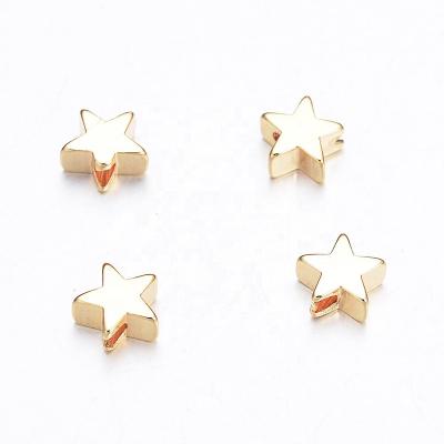 China Classic Wholesale Jewelry Accessories Star Metal Stopper Bead Spacers Real 18K Gold Filled Loose Beads For Jewelry Making for sale