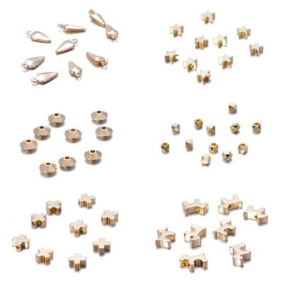 China Environmental Friendly 18K Gold Plated Star Stopper Spacer Beads Jewelry Making Accessories Metal Loose Beads For DIY Bracelet Necklace Earring Craft for sale