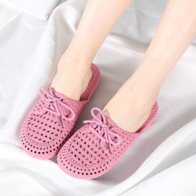 China 2020 Summer Soft Breathable Woven Non-slip Lace-up Flat Ladies Fashion Slippers New Design Breathable Sandals For Women for sale